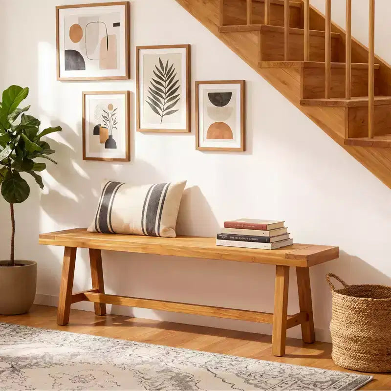 Costway Banc en bois massif de 160 cm, style rustique, étroit, pour 3 personnes