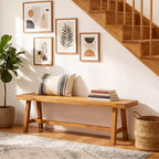 Costway Banc en bois massif de 160 cm, style rustique, étroit, pour 3 personnes