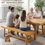 Costway Banc en bois massif de 160 cm, style rustique, étroit, pour 3 personnes
