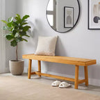 Costway Banc en bois massif de 160 cm, style rustique, étroit, pour 3 personnes