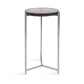 Kate and Laurel Aguilar Glass and Metal Side Table, Gray and Silver, 13x13x24