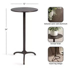 Table d'appoint ronde en métal Kate et Laurel Henshall, Bronze, 12x12x24