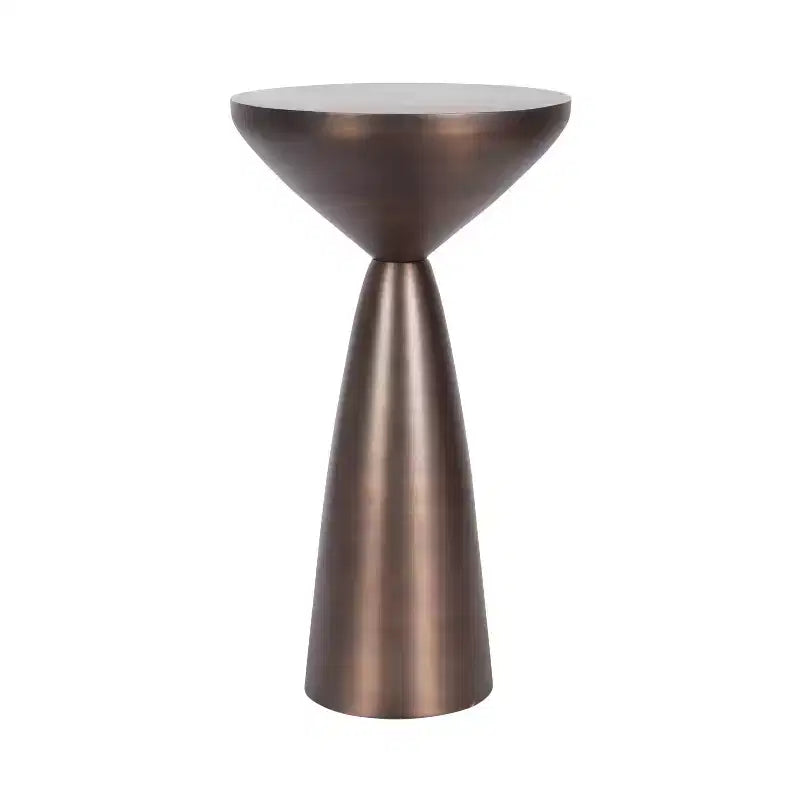 Kate and Laurel Steeves Metal Round Side Table, Bronze, 13x13x23