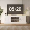 Farmhouse TV Stand for 65 in TVs Entertainment Center with Storage Cabinets,Modern Media Console Table Rustic for Living Room Office