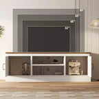 Meuble TV de ferme pour téléviseurs de 65 pouces, meuble de rangement pour salon, meuble de console moderne rustique pour bureau
