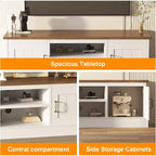 Meuble TV de ferme pour téléviseurs de 65 pouces, meuble de rangement pour salon, meuble de console moderne rustique pour bureau