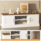 Meuble TV de ferme pour téléviseurs de 65 pouces, meuble de rangement pour salon, meuble de console moderne rustique pour bureau
