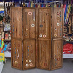 Présentoir à outils Costway 4/6 panneaux avec charnières métalliques à 360° et cadre en bois massif pour salon d'artisanat