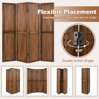 Présentoir à outils Costway 4/6 panneaux avec charnières métalliques à 360° et cadre en bois massif pour salon d'artisanat