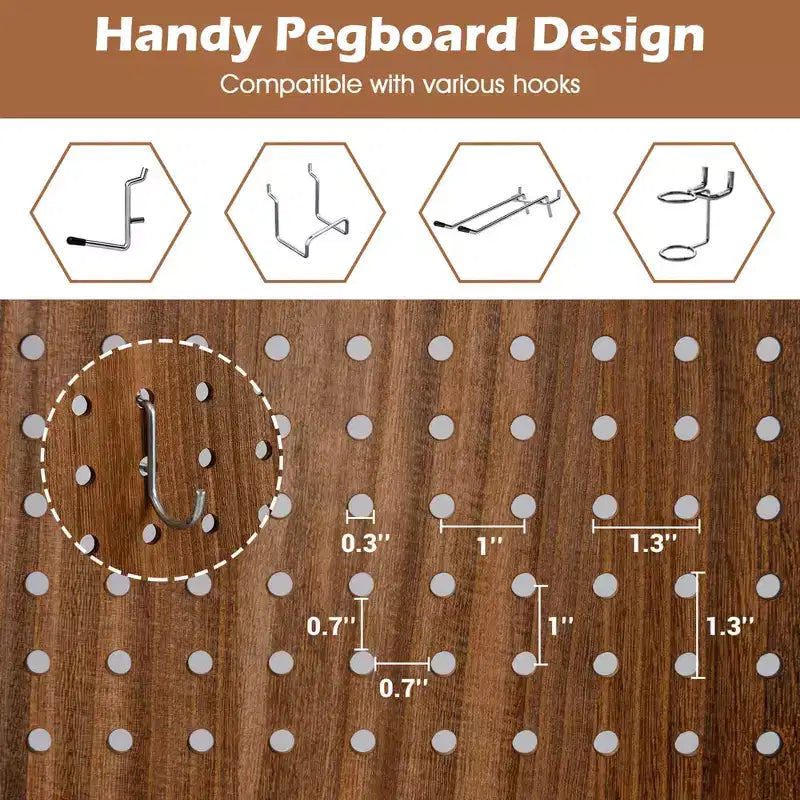 Présentoir à outils Costway 4/6 panneaux avec charnières métalliques à 360° et cadre en bois massif pour salon d'artisanat