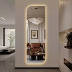 Miroir mural LED pleine longueur avec lumière, forme irrégulière, miroir de courtoisie moderne pour chambre à coucher, entrée, dressing-Panipeachy