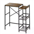 Adjustable Height Iron & Wood Bar Table with Storage, 10346.555 cm, Multifunctional Kitchen/Office/Entertainment Counter