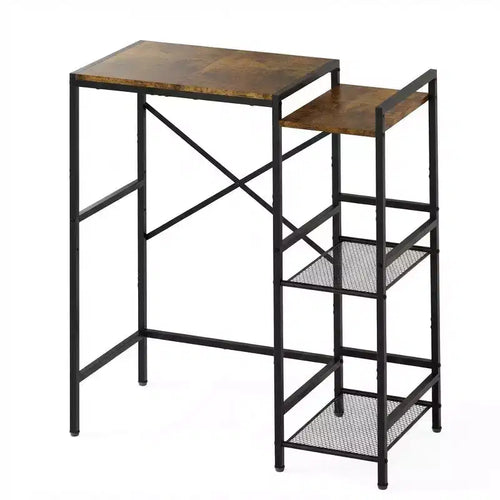 Adjustable Height Iron & Wood Bar Table with Storage, 10346.555 cm, Multifunctional Kitchen/Office/Entertainment Counter