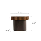 JVNOXK Lot de 2 tables basses ovales cannelées – Tables basses gigognes en bois massif et MDF (90/60 cm), table en bois de style moderne du milieu du siècle pour salon