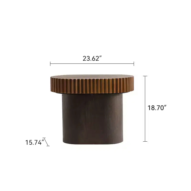 JVNOXK Lot de 2 tables basses ovales cannelées – Tables basses gigognes en bois massif et MDF (90/60 cm), table en bois de style moderne du milieu du siècle pour salon