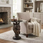 Wolf Head Accent Table, Animal Statue End Table for Living Room Home Decor