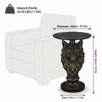 Table d'appoint Tête de Loup, Table d'appoint Statue d'Animal pour la Décoration de Salon