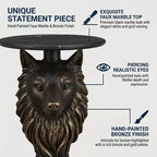 Table d'appoint Tête de Loup, Table d'appoint Statue d'Animal pour la Décoration de Salon