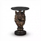 Table d'appoint Tête de Loup, Table d'appoint Statue d'Animal pour la Décoration de Salon