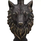 Table d'appoint Tête de Loup, Table d'appoint Statue d'Animal pour la Décoration de Salon