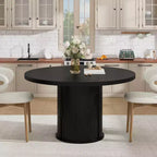 COZONY Table à manger ronde 47 pouces avec rangement, Table de cuisine de style campagnard pour 4 à 6 personnes, Table ronde avec étagère et tiroir pour salle à manger