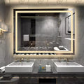 SUMERAIN 40x30 Wall Bathroom Mirror Memory Function Fog-Free ETL 90CRI Vanity Mirror Tempered Glass