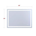 SUMERAIN 40x30 Miroir Mural de Salle de Bain Fonction Mémoire Anti-buée ETL 90CRI Miroir de Maquillage Verre Trempé