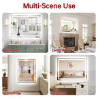 SUMERAIN 40x30 Miroir Mural de Salle de Bain Fonction Mémoire Anti-buée ETL 90CRI Miroir de Maquillage Verre Trempé