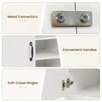 Porte-manteau Costway 3-en-1/6-en-1 avec banc de rangement, étagères réglables, patères et casiers à chaussures, Blanc