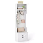 Costway 3-in-1/6-in-1 Hall Tree wirh Bench Storage Adjustable Shelves Hanging Hooks Shoe Cubbies White