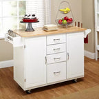 Desserte de cuisine Buylateral Cottage Country avec plateau en bois