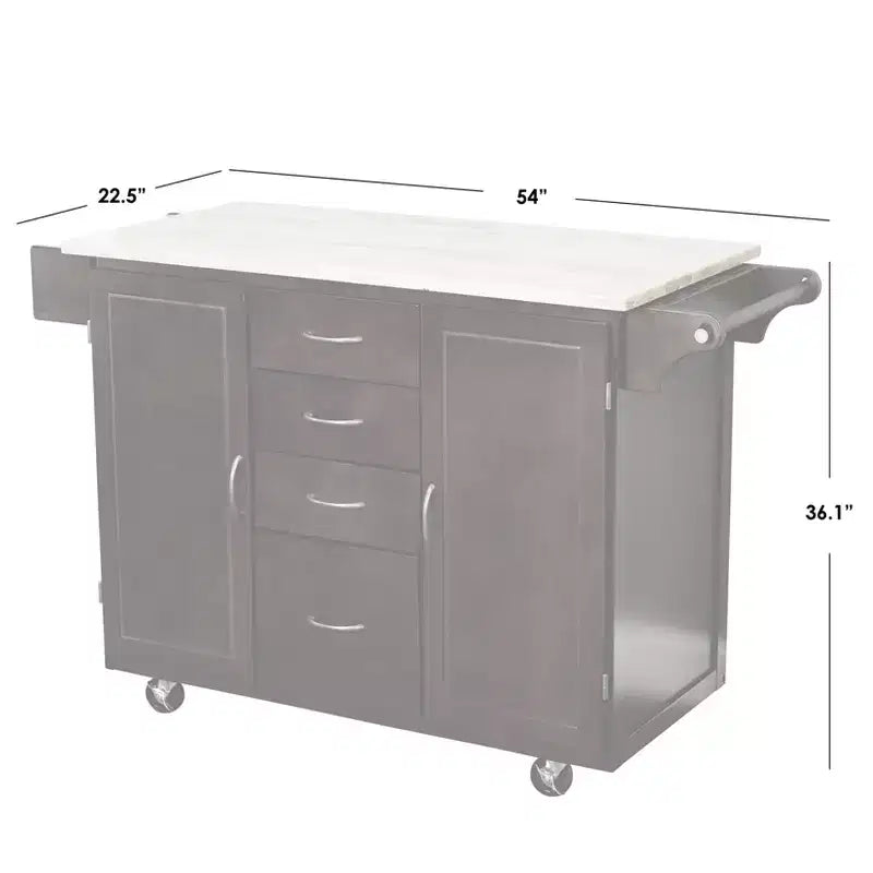 Desserte de cuisine Buylateral Cottage Country avec plateau en bois