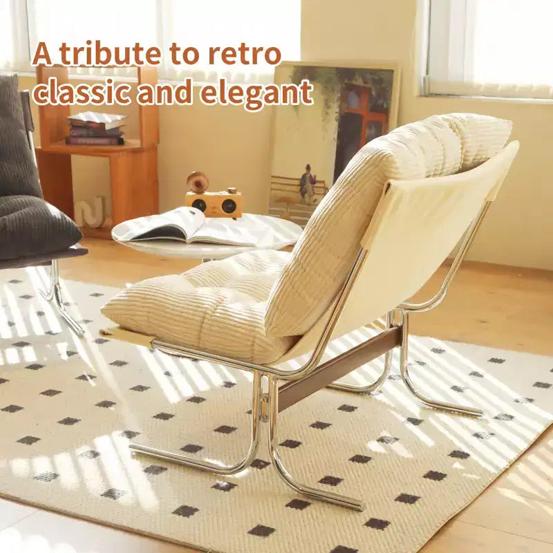 Fauteuil d'appoint rembourré GDFStudio Joshua moderne surdimensionné avec cadre en métal