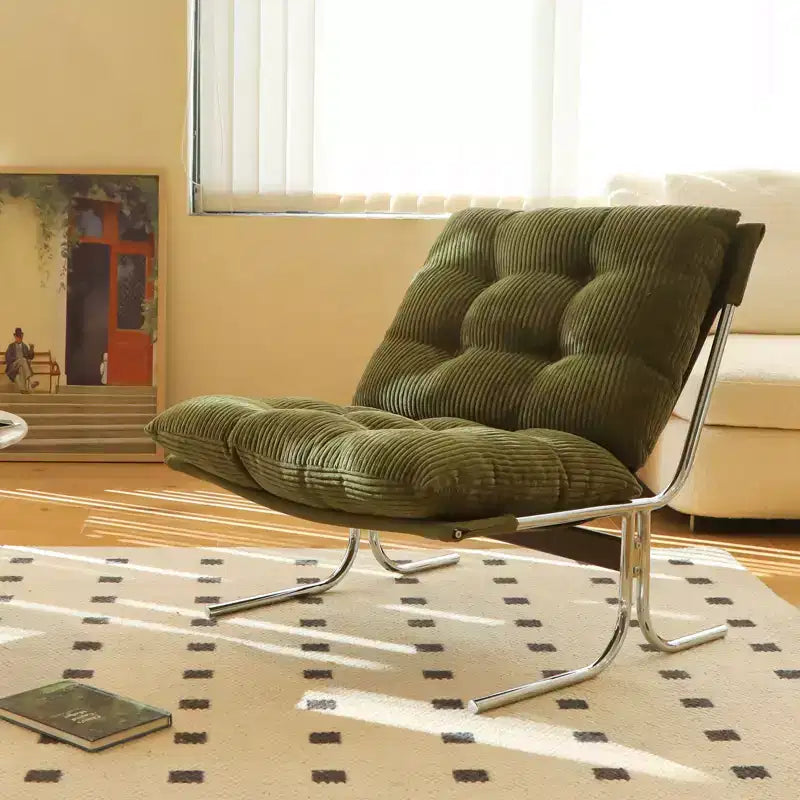 Fauteuil d'appoint rembourré GDFStudio Joshua moderne surdimensionné avec cadre en métal