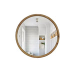 GDFStudio Elowen Miroir décoratif mural rond encadré en bois, style moderne du milieu du siècle