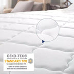 Matelas hybride Kescas Euro Top 8 à ressorts ensachés individuellement - Compatible avec sommier plateforme, sommier tapissier ou base à lattes