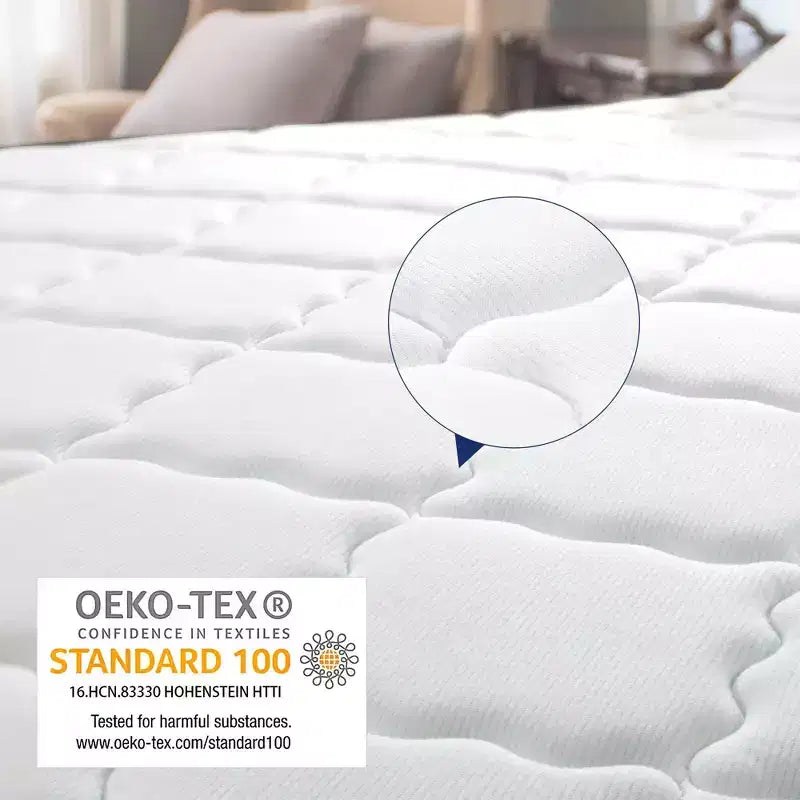 Matelas hybride Kescas Euro Top 8 à ressorts ensachés individuellement - Compatible avec sommier plateforme, sommier tapissier ou base à lattes