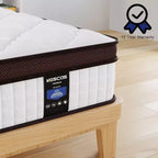 Matelas hybride Kescas Euro Top 8 à ressorts ensachés individuellement - Compatible avec sommier plateforme, sommier tapissier ou base à lattes