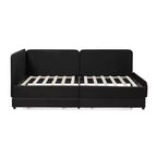 Lit de repos double/grand format, cadre de lit plateforme en velours avec 2 tiroirs, canapé-lit réglable - ModernLuxe