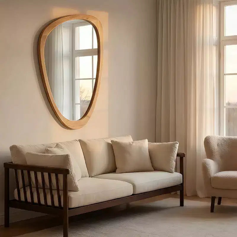 Miroir mural moderne de forme irrégulière 24 x 36, Miroir décoratif pour la maison, la salle de bain, la chambre à coucher - Panipeachy