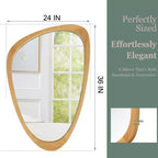 Miroir mural moderne de forme irrégulière 24 x 36, Miroir décoratif pour la maison, la salle de bain, la chambre à coucher - Panipeachy