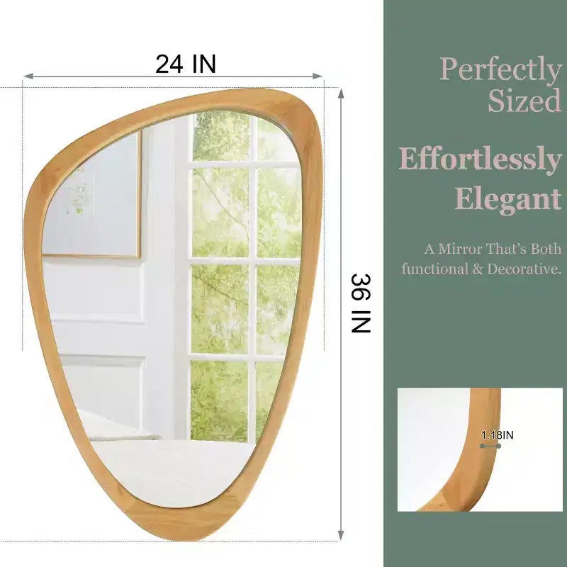 Miroir mural moderne de forme irrégulière 24 x 36, Miroir décoratif pour la maison, la salle de bain, la chambre à coucher - Panipeachy