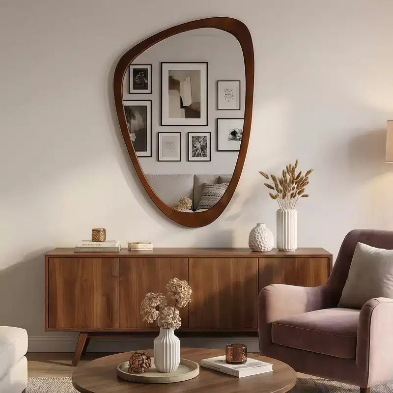 Miroir mural moderne de forme irrégulière 24 x 36, Miroir décoratif pour la maison, la salle de bain, la chambre à coucher - Panipeachy