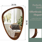 Miroir mural moderne de forme irrégulière 24 x 36, Miroir décoratif pour la maison, la salle de bain, la chambre à coucher - Panipeachy