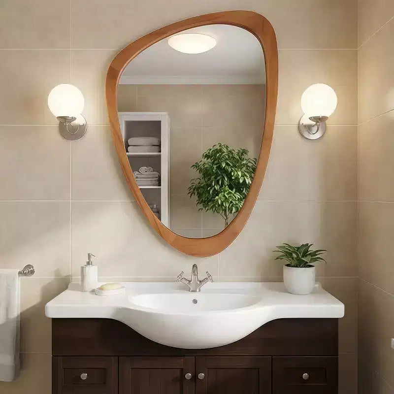 Miroir mural moderne de forme irrégulière 24 x 36, Miroir décoratif pour la maison, la salle de bain, la chambre à coucher - Panipeachy
