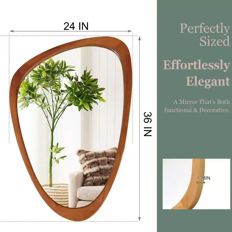 Miroir mural moderne de forme irrégulière 24 x 36, Miroir décoratif pour la maison, la salle de bain, la chambre à coucher - Panipeachy