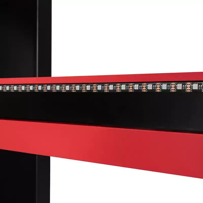 Lit mezzanine complet Luxystar avec bureau d'ordinateur éclairé, tablette de clavier, étagères de rangement et rideau occultant