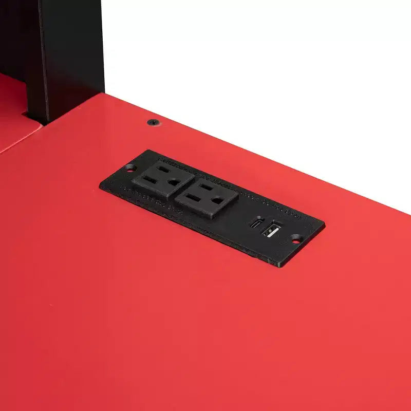 Lit mezzanine complet Luxystar avec bureau d'ordinateur éclairé, tablette de clavier, étagères de rangement et rideau occultant