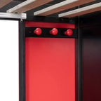 Lit mezzanine complet Luxystar avec bureau d'ordinateur éclairé, tablette de clavier, étagères de rangement et rideau occultant