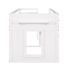 Cadre de lit mezzanine simple en bois Luxystar avec 3 tiroirs et une étagère